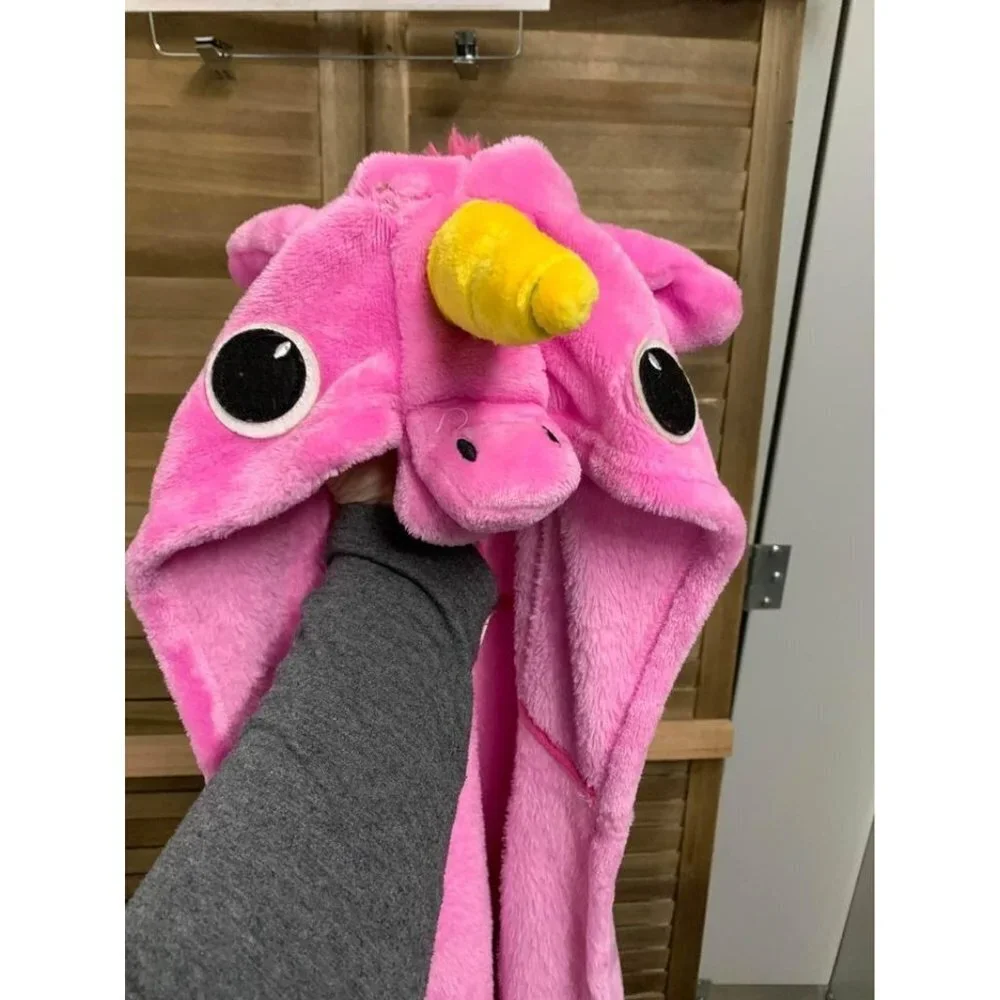 Girls Unicorn Hooded Robe Pink Small to Medium U4